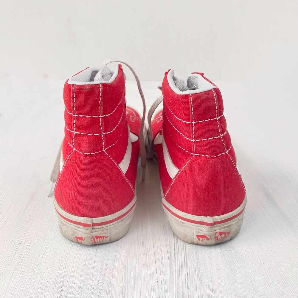 Van's SK8-Hi in Racing Red & White - Picture 4 of 8